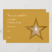 金ゴールドスター招待フロント文字 招待状 (正面/裏面)