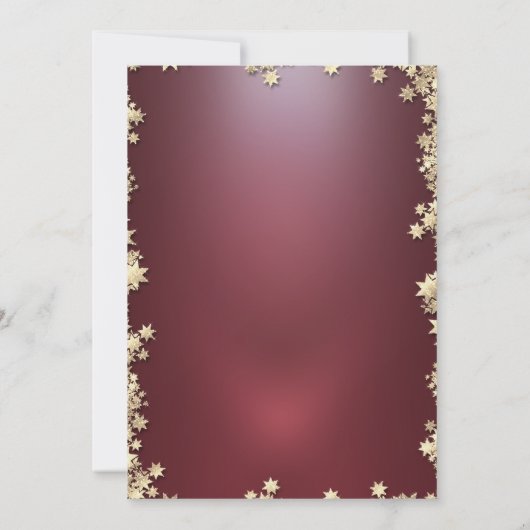 金ゴールドスター格言ファミリークリスマスパーティー 招待状 (裏面)