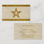 金ゴールドスター淡い色の名刺テンプレート 名刺 (正面/裏面)