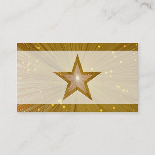 金ゴールドスター淡い色の名刺テンプレート 名刺 (正面)