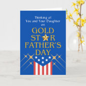 金ゴールドスター父の日の娘の記憶 カード (黄色い花)