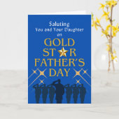 金ゴールドスター父の日の娘の記憶 カード (黄色い花)