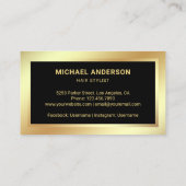 金ゴールドスター紙吹雪金ゴールドカミソリ刃美容師 名刺 (裏面)