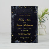 金ゴールドスター結婚リーナイト金ゴールド 箔招待状 (立ち正面)