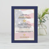 金ゴールドスター軍隊退職パーティの招待状 招待状 (スタンド正面)