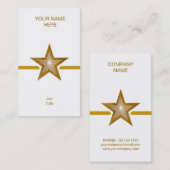 金ゴールドスター金ゴールドラインの名刺(白) 名刺 (正面/裏面)