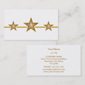 金ゴールドスター3つ星の名刺ホワイト 名刺 (正面/裏面)