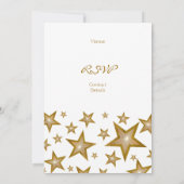 金ゴールドスター'50th Anniversary'垂直ホワイト 招待状 (裏面)