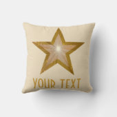 "金ゴールドスター" 'あなたのテキスト'装飾用クッションスクエアクリーム クッション (裏面)