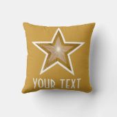 "金ゴールドスター" 'あなたのテキスト'装飾用クッションスクエア金ゴールド クッション (裏面)