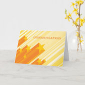 金ゴールドスター、おめでとう カード (黄色い花)