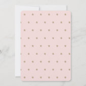 金ゴールドスター&ふわふわピンク雲ベビーシャワー 招待状 (裏面)