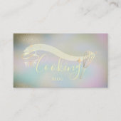 金ゴールドスター、ウィスク、カップケーキ、料理ホログラフィック 名刺 (正面)