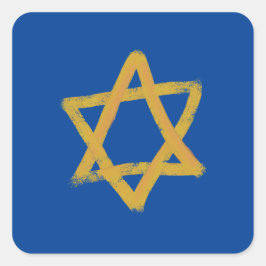 金ゴールドスター・オブ・デイビッド・ステッカー スクエアシール