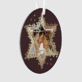 金ゴールドスター・オブ・デイビッドMr. & Mrs.ファースト・ハヌカー写真 オーナメント (正面)