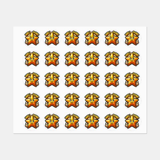 金ゴールドスター・オブ・勇気付けられる – よくやった！ラベル ラベル (シート)