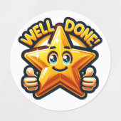 金ゴールドスター・オブ・勇気付けられる – よくやった！ラベル ラベル (デザイン1)