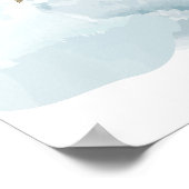 金ゴールドスター&クラウドトゥインクルベビーシャワーウェルカムサイン ポスター (角)