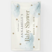 金ゴールドスター&クラウドベビーシャワーバナー 横断幕 (縦)