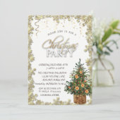 金ゴールドスター、クリスマスツリーオレンジクリスマスパーティー 招待状 (スタンド正面)