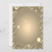 金ゴールドスター、クリスマスツリーオレンジクリスマスパーティー 招待状 (裏面)