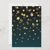 金ゴールドスター、グリッター、ドレススウィート16パーティー 招待状 (裏面)
