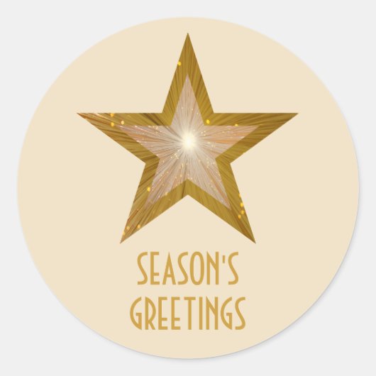 金ゴールドスター「シーズングリーティング」ラウンドシールクリーム ラウンドシール (正面)