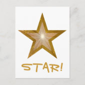 金ゴールドスター「スター!」 はがき(白) ポストカード (正面)
