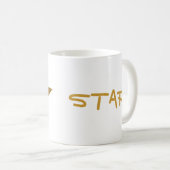 金ゴールドスター「スター!」マグホワイト コーヒーマグカップ (正面右)