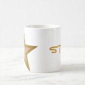 金ゴールドスター「スター!」マグホワイト コーヒーマグカップ (中央)