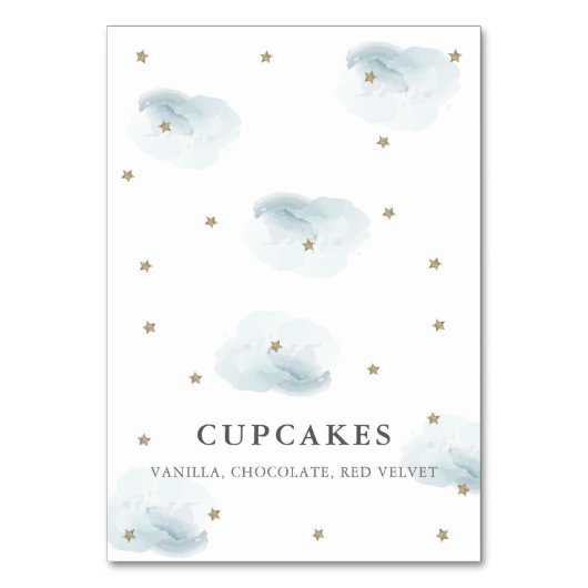 金ゴールドスター&ブルークラウドベビーシャワー座席表 テーブルナンバー (正面)