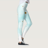 金ゴールドスター&ブルースカイ雲かわいい天体 レギンス (右)