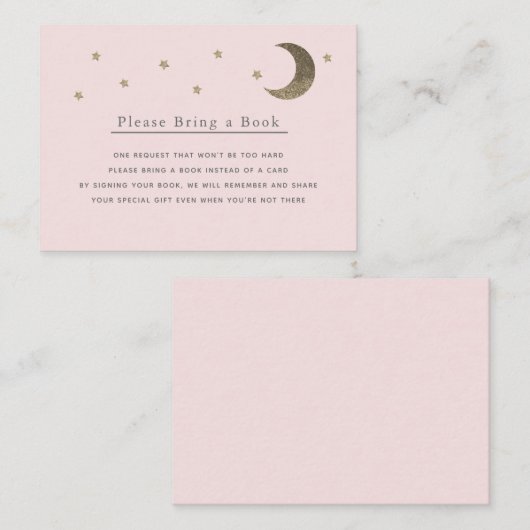 金ゴールドスター&ムーンピンクお願いブックカード エンクロージャーカード (正面/裏面)