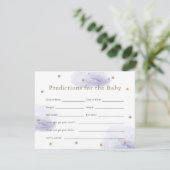金ゴールドスター&ラベンダークラウドベビー予測カード 招待状 (スタンド正面)