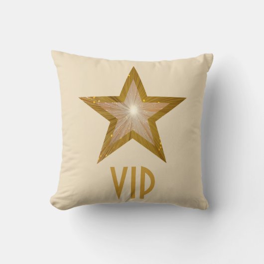 "金ゴールドスター" 'VIP'装飾用クッションスクエアクリーム クッション (正面)