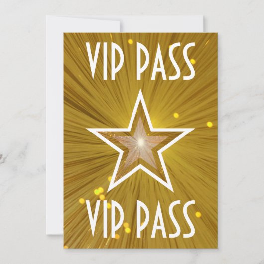 金ゴールドスター「VIP PASS」の招待（白） 招待状 (正面)