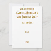 金ゴールドスター「VIP PASS」の招待（白） 招待状 (裏面)