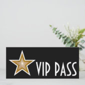金ゴールドスター「VIP PASS」招待（黒） 招待状 (スタンド正面)