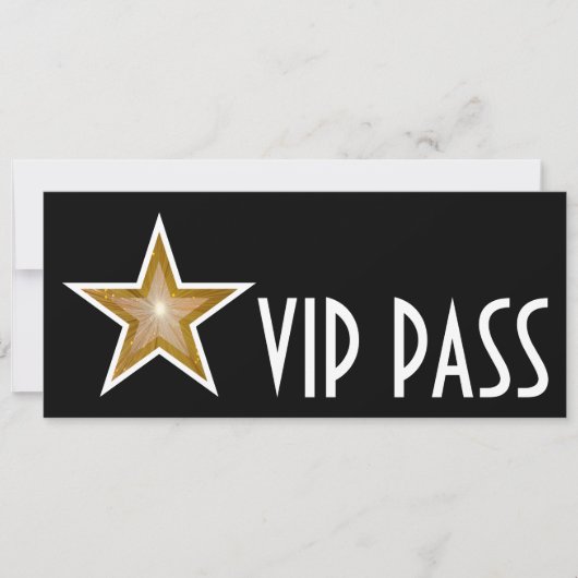 金ゴールドスター「VIP PASS」招待（黒） 招待状 (正面)