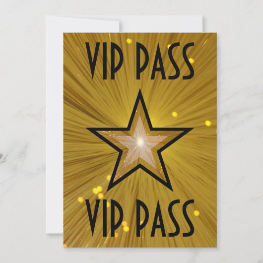 金ゴールドスター「VIP PASS」招待（黒） 招待状 (正面)