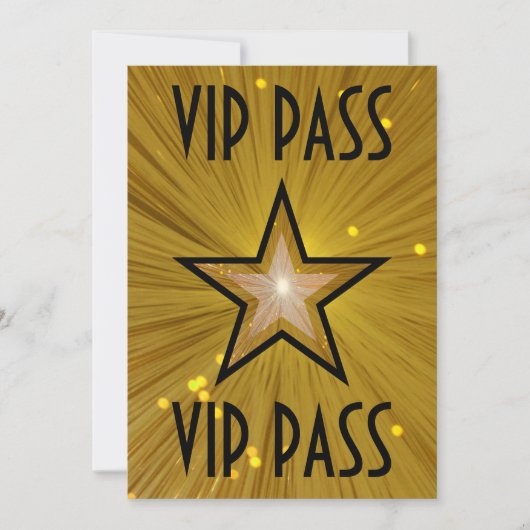 金ゴールドスター「VIP PASS」招待(黒) 招待状 (正面)