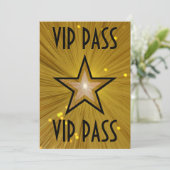 金ゴールドスター「VIP PASS」招待(黒) 招待状 (スタンド正面)