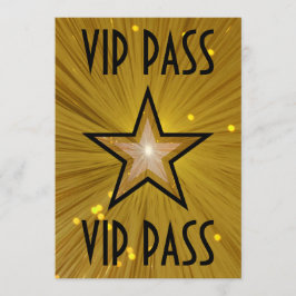 金ゴールドスター「VIP PASS」招待（黒） 招待状