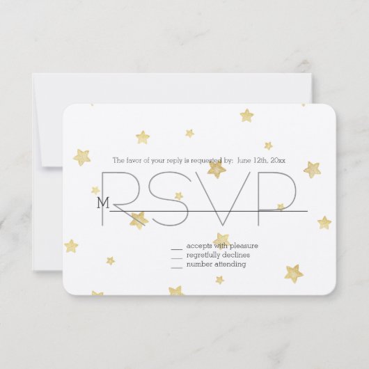 金ゴールドスターRSVP 出欠カード (正面)
