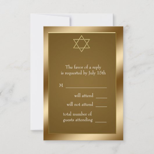 金ゴールドスターRSVP 出欠カード (正面)