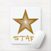 金ゴールドスターSTAR!」マウスホワイト マウスパッド (マウス)