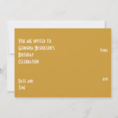 金ゴールドスター'VIP PASS'招待金ゴールド水平 招待状 (裏面)