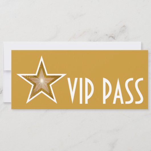 金ゴールドスター'VIP PASS'招待金ゴールド長 招待状 (正面)