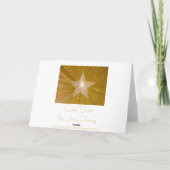 金ゴールドスター'Your Text'グリーティングカードのフロント文字 シーズンカード (裏面)