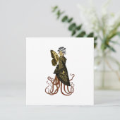 金ゴールドスチームパンクシリーズデザイン5招待状 サンキューカード (スタンド正面)